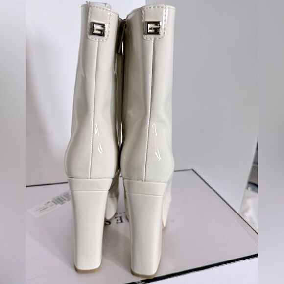 Guess Womens Byra Ivory Patent Square Toe Block Heel Mid-Calf Boots Shoes size 6 - Picture 9 of 9